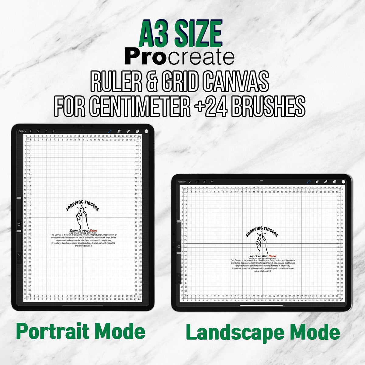 A3 Length Ruler A3 Procreate Ruler Grid Canvas + 24 Brush Set (For CM ...